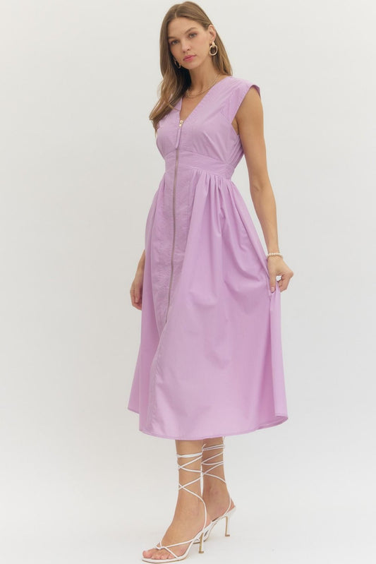 Spring Celebration Lavender Midi Dress