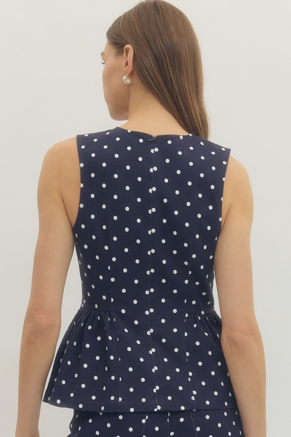 Sweet Spot Navy Peplum Top