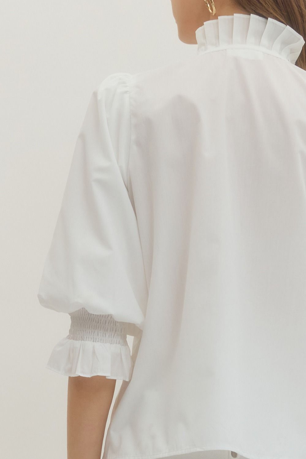 Eloise Pintuck Top - White