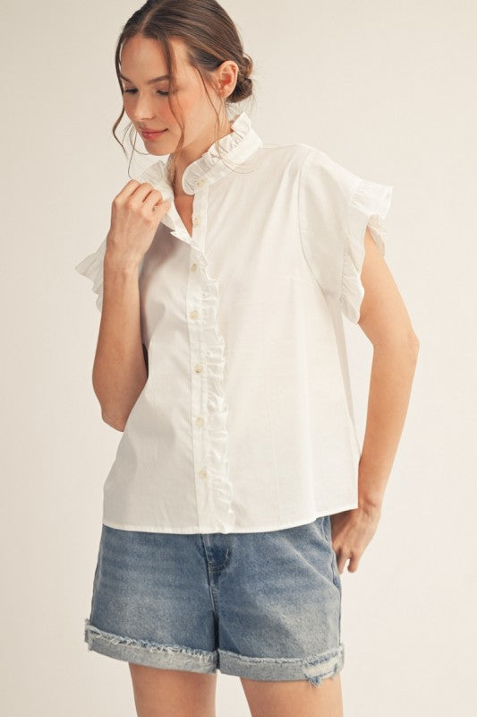 Grace Ruffle Button Down Top