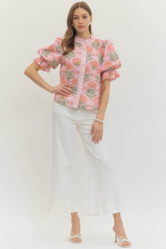 Blush Petal Ruffle Top