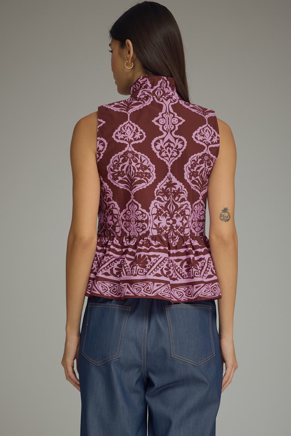 Burgundy Peplum Top