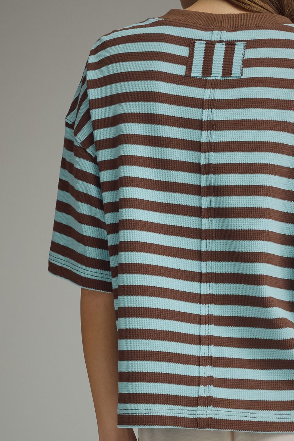 Mocha Sky Ribbed Stripe Top