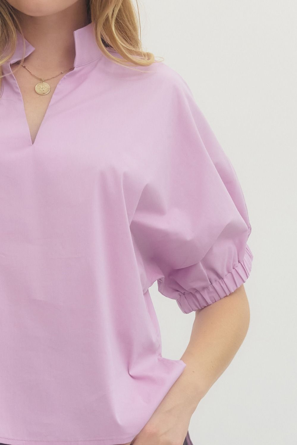 Give It a Moment - V Neck Lavender