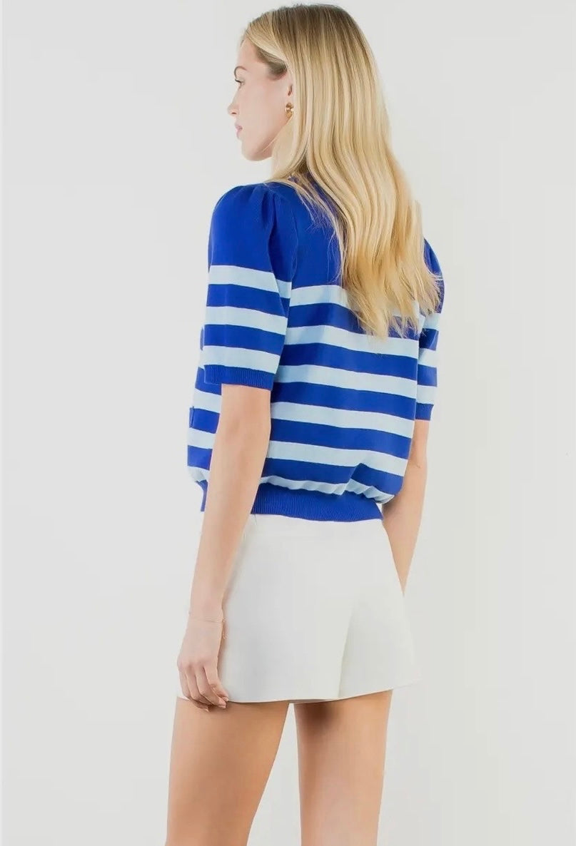 Spring Forward Blue Stripe Sweater