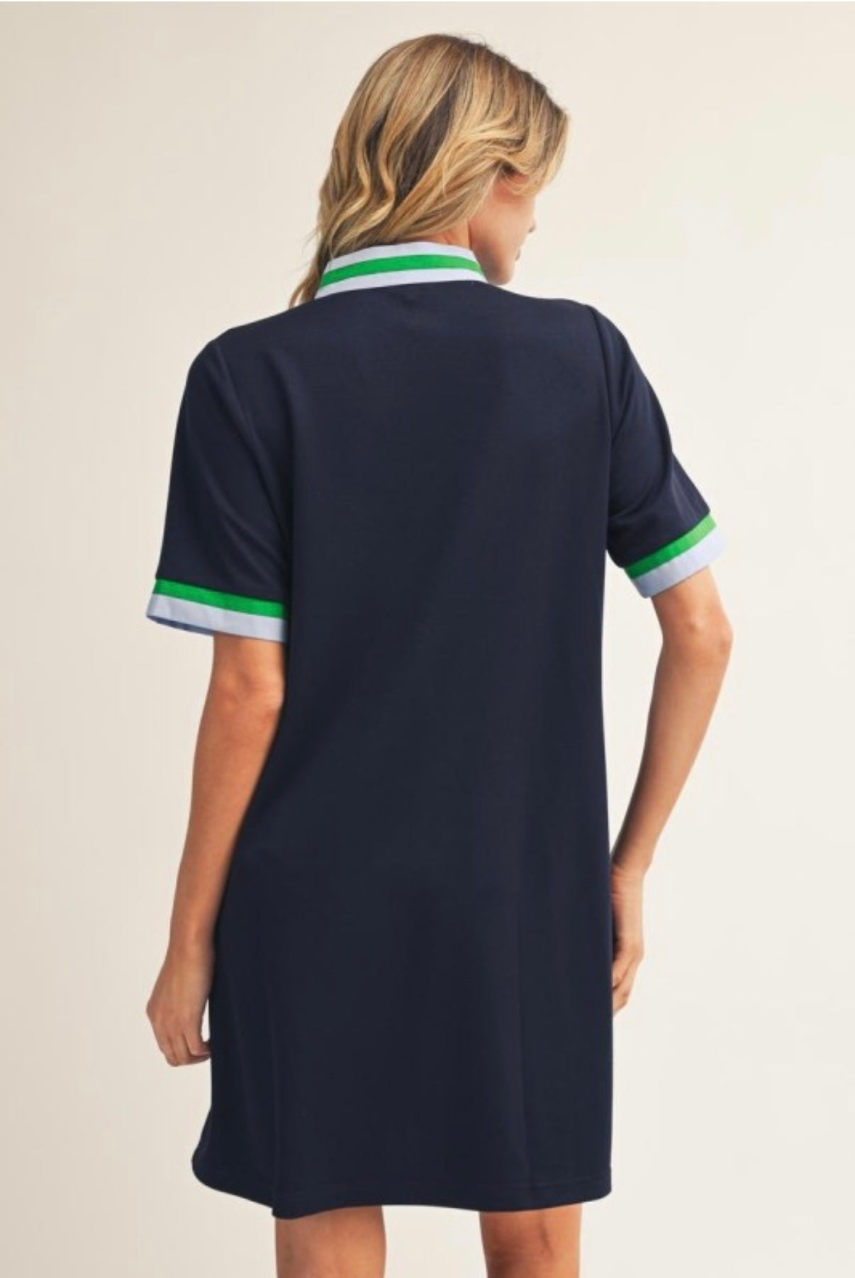 Ivy Mini Dress Navy & Green