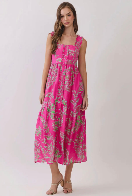 Pink Paradise Midi Dress