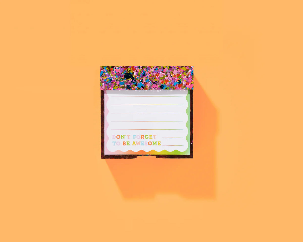 happy confetti notes + holder