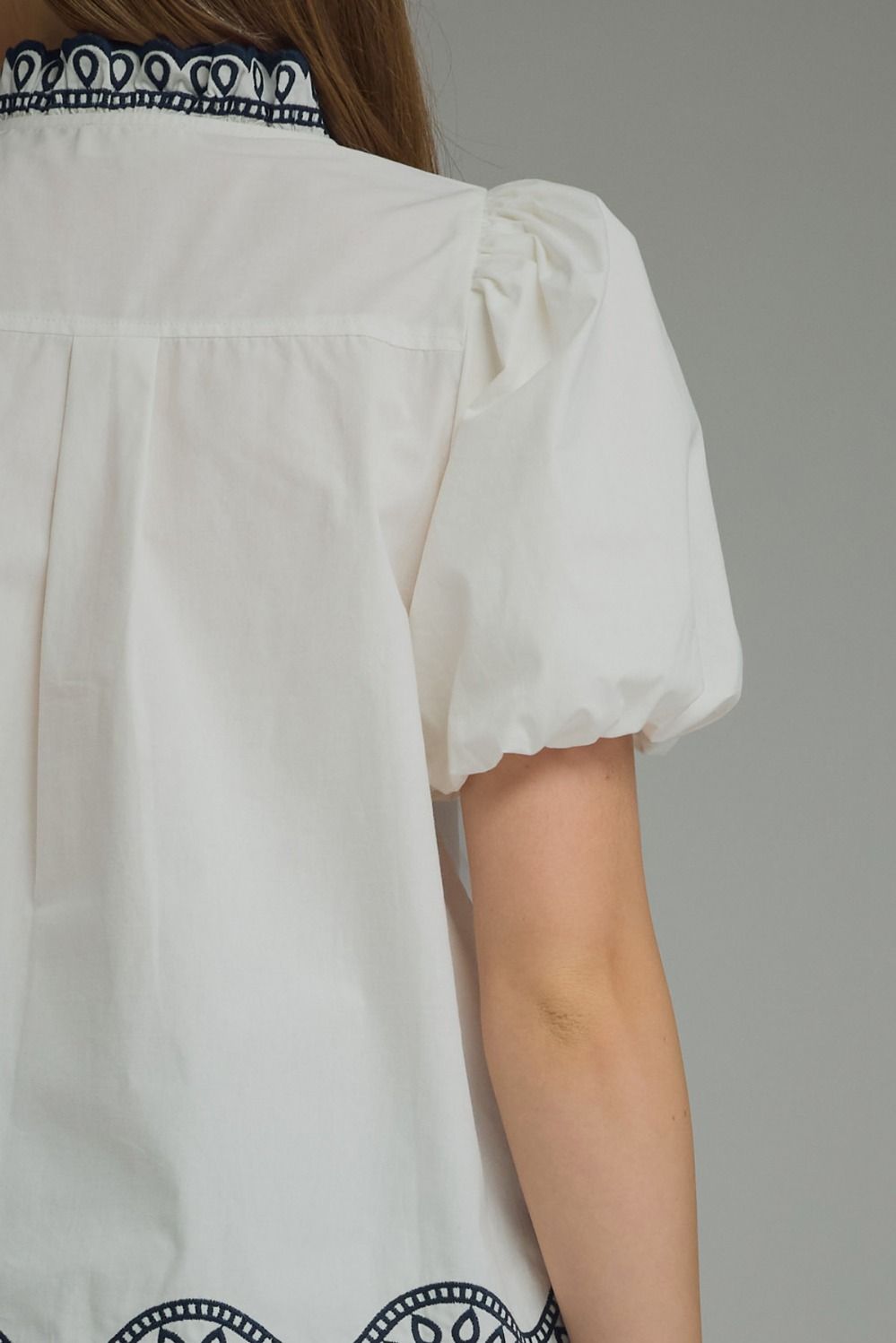 Lighthouse Embroidered Top