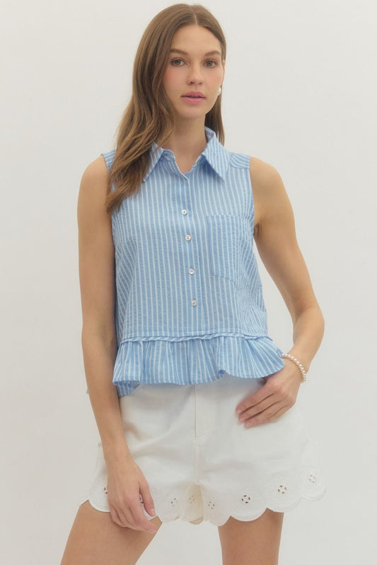 Summer Sorbet Ruffle Top Blue