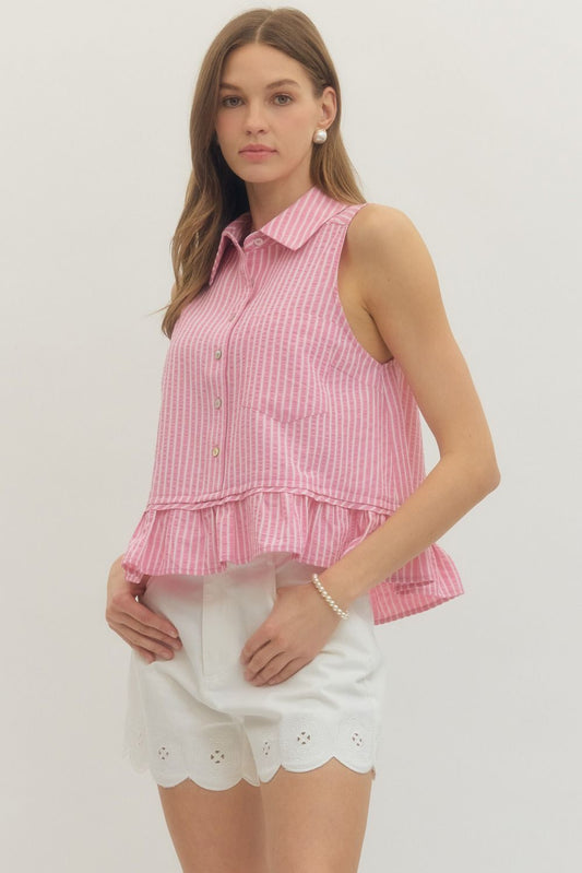 Summer Sorbet Ruffle Top Pink