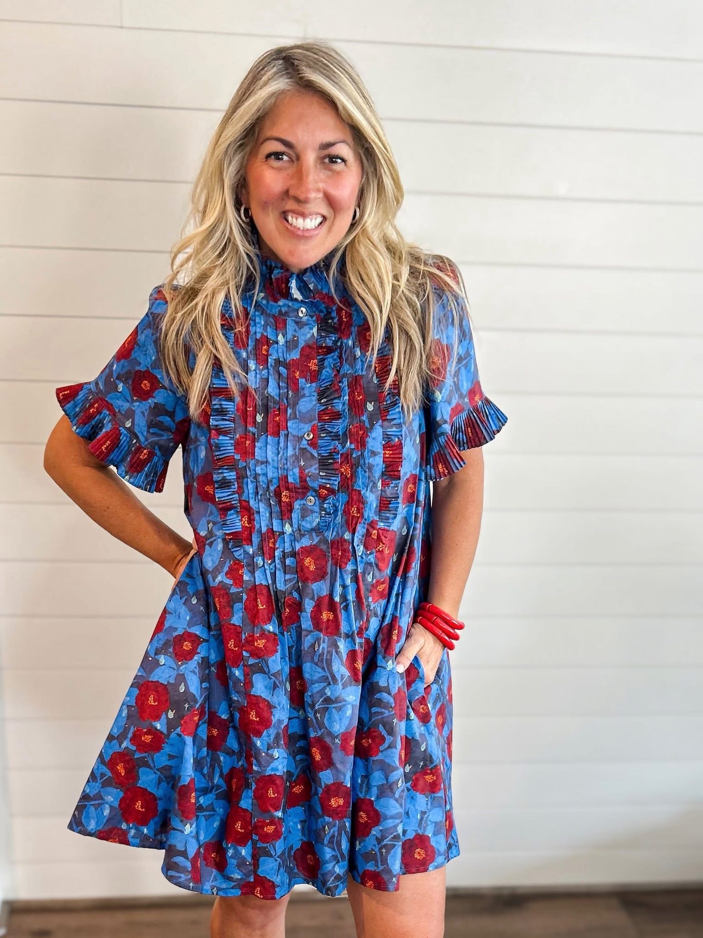 Poppy Mini Dress- Blue