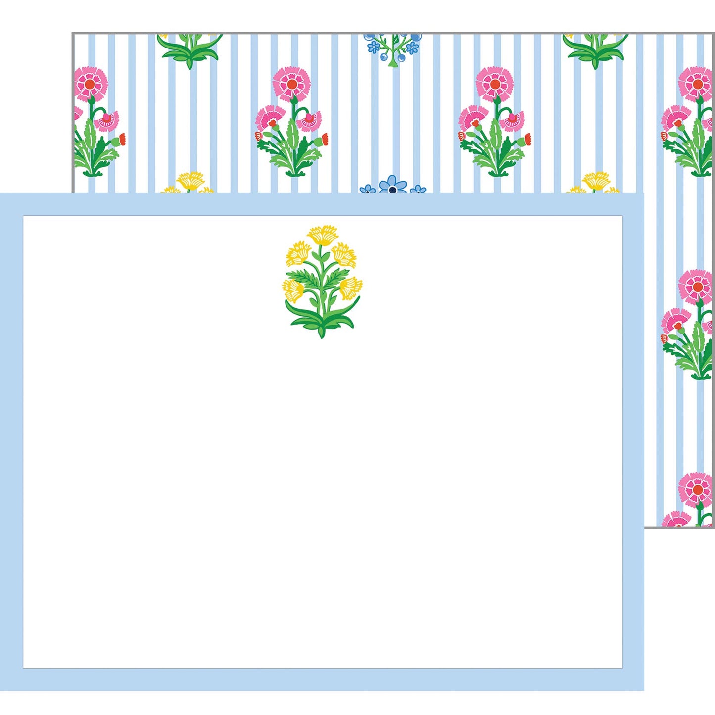 Coco Block Print Flat Notecards