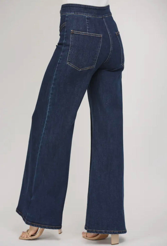 High Waisted Wide Leg Jean