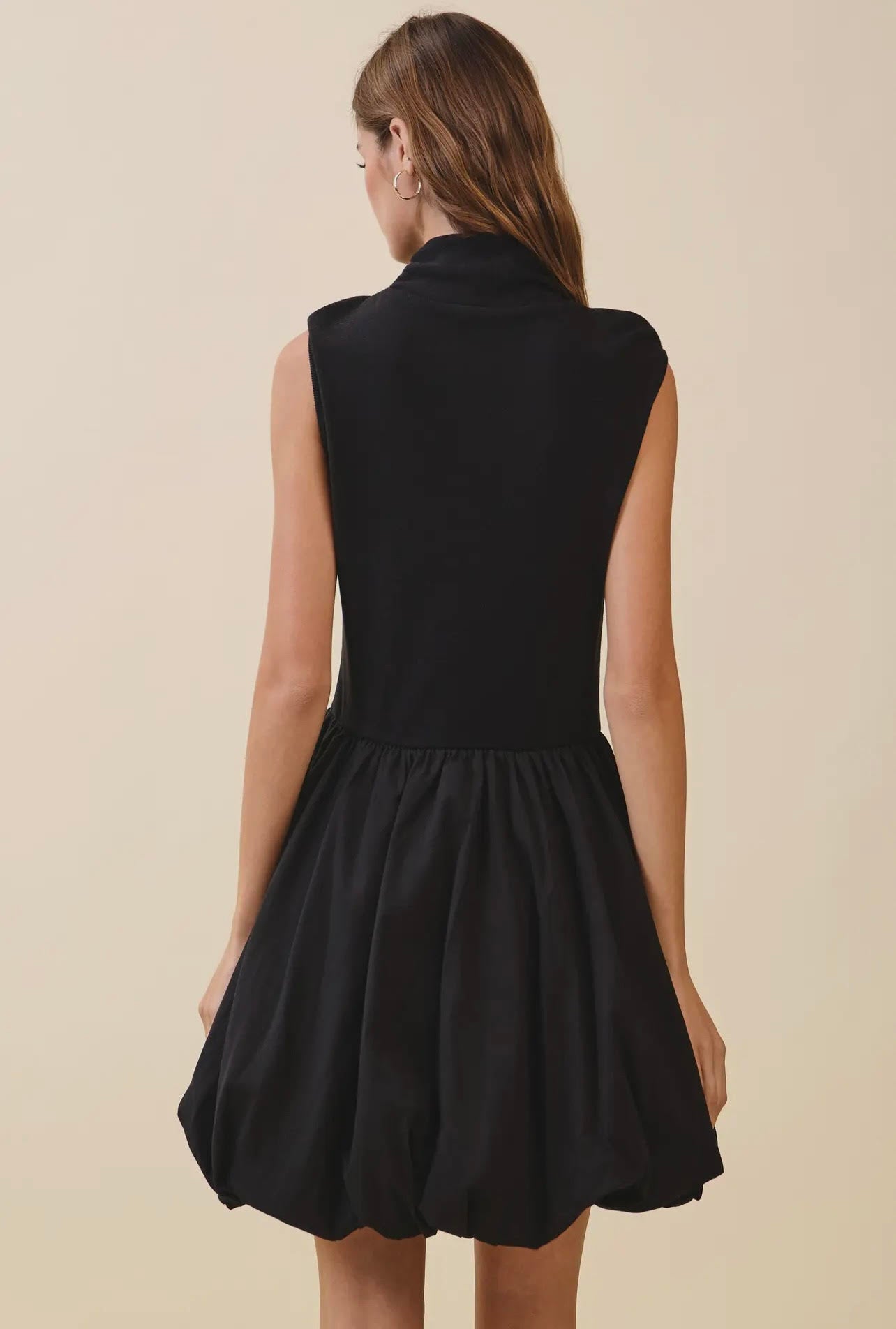 Mini Bubble Dress in Black