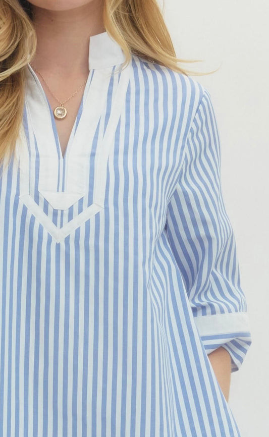 Striped Half Sleeve Mini