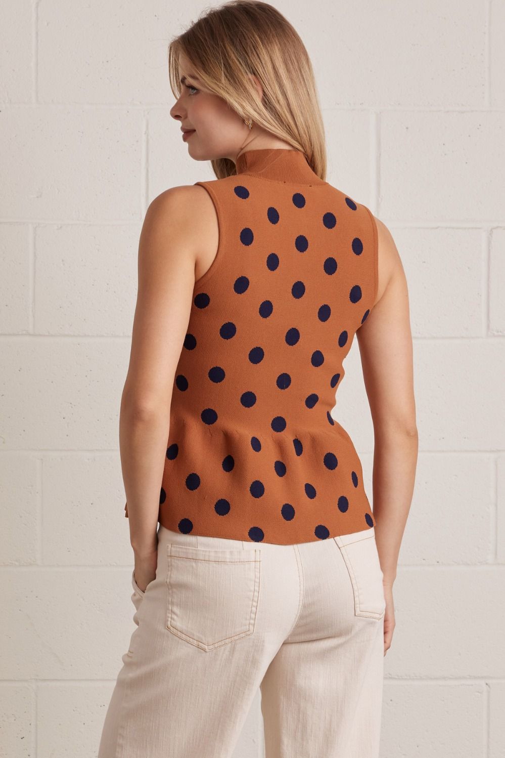 Polka Dot Peplum Top