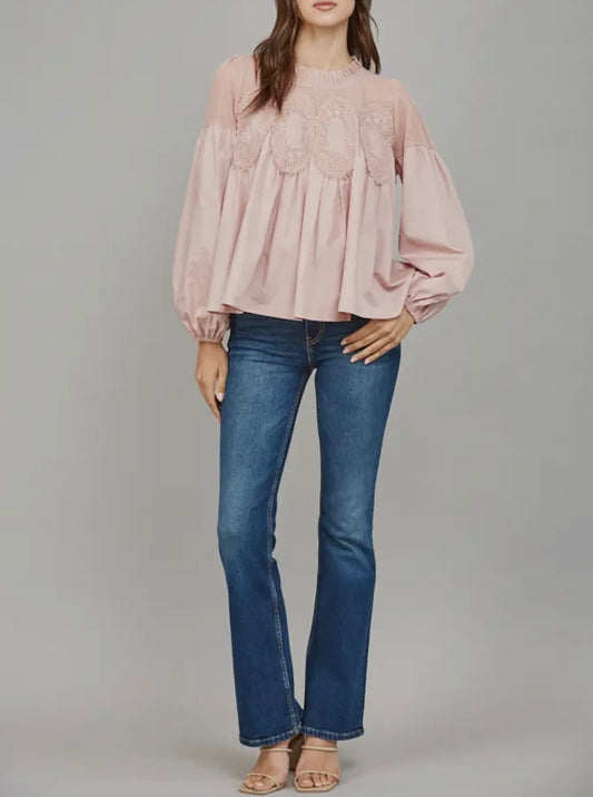 Mesh Top with Appliqué