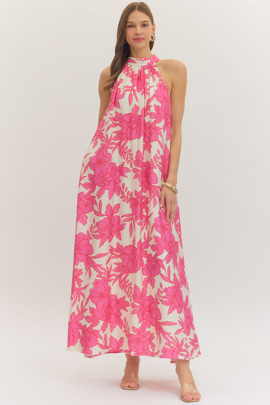 Pink Tropics  Maxi Dress