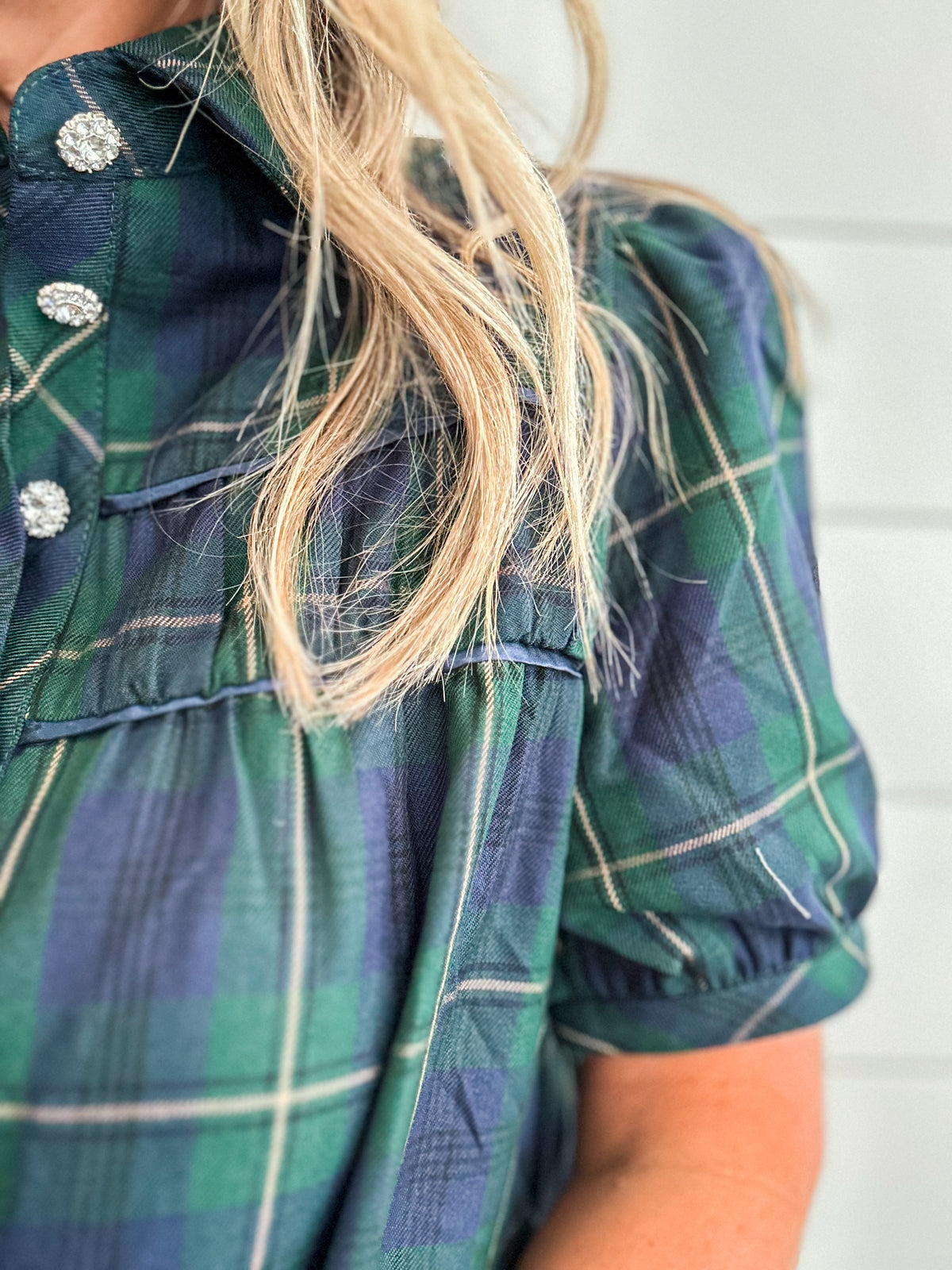 Southern Belle Plaid Top