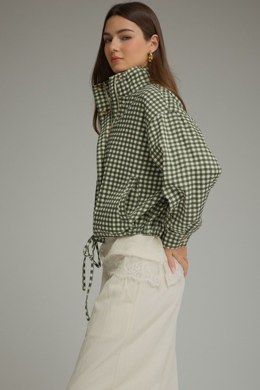 Hunter Green Gingham Jacket