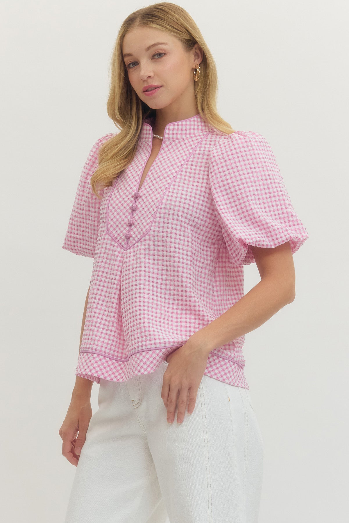 Pretty in Pink Gingham Top