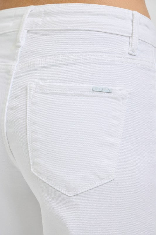 Risen Mid Rise Straight Jeans