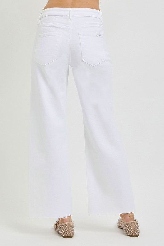 Risen Mid Rise Straight Jeans
