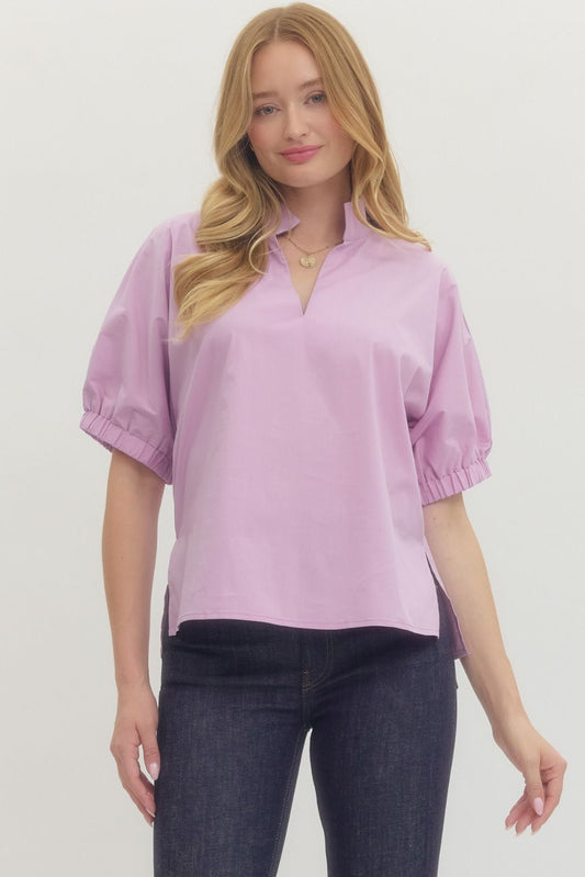 Give It a Moment - V Neck Lavender