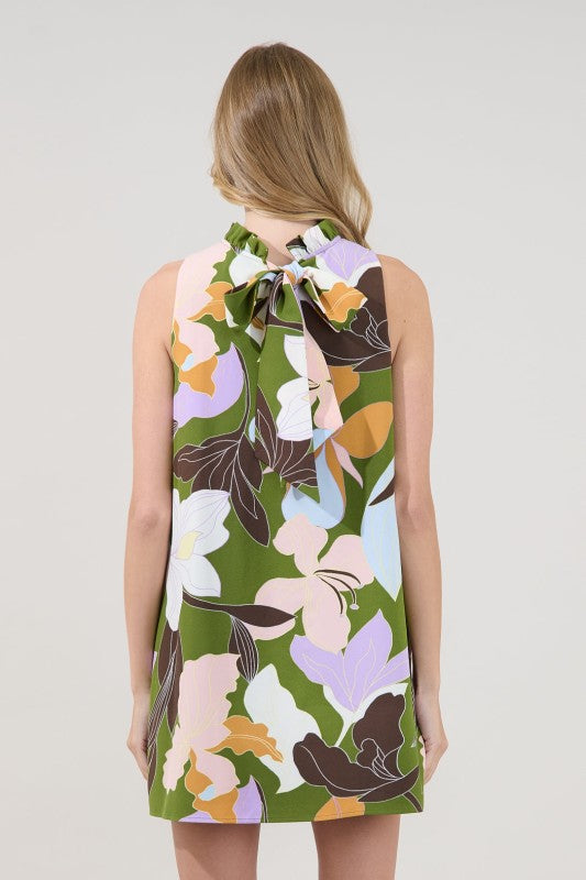 BENSON TRAPEZE MINI DRESS PASSION FLORAL