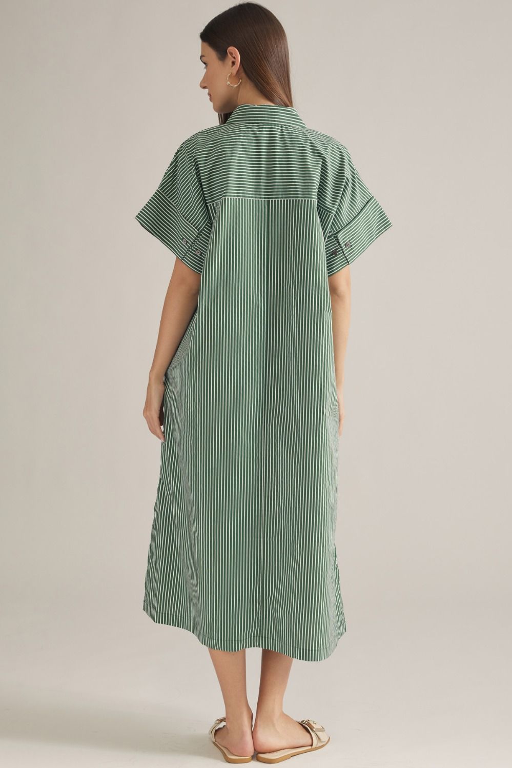 Timeless Striped Midi - Hunter Green