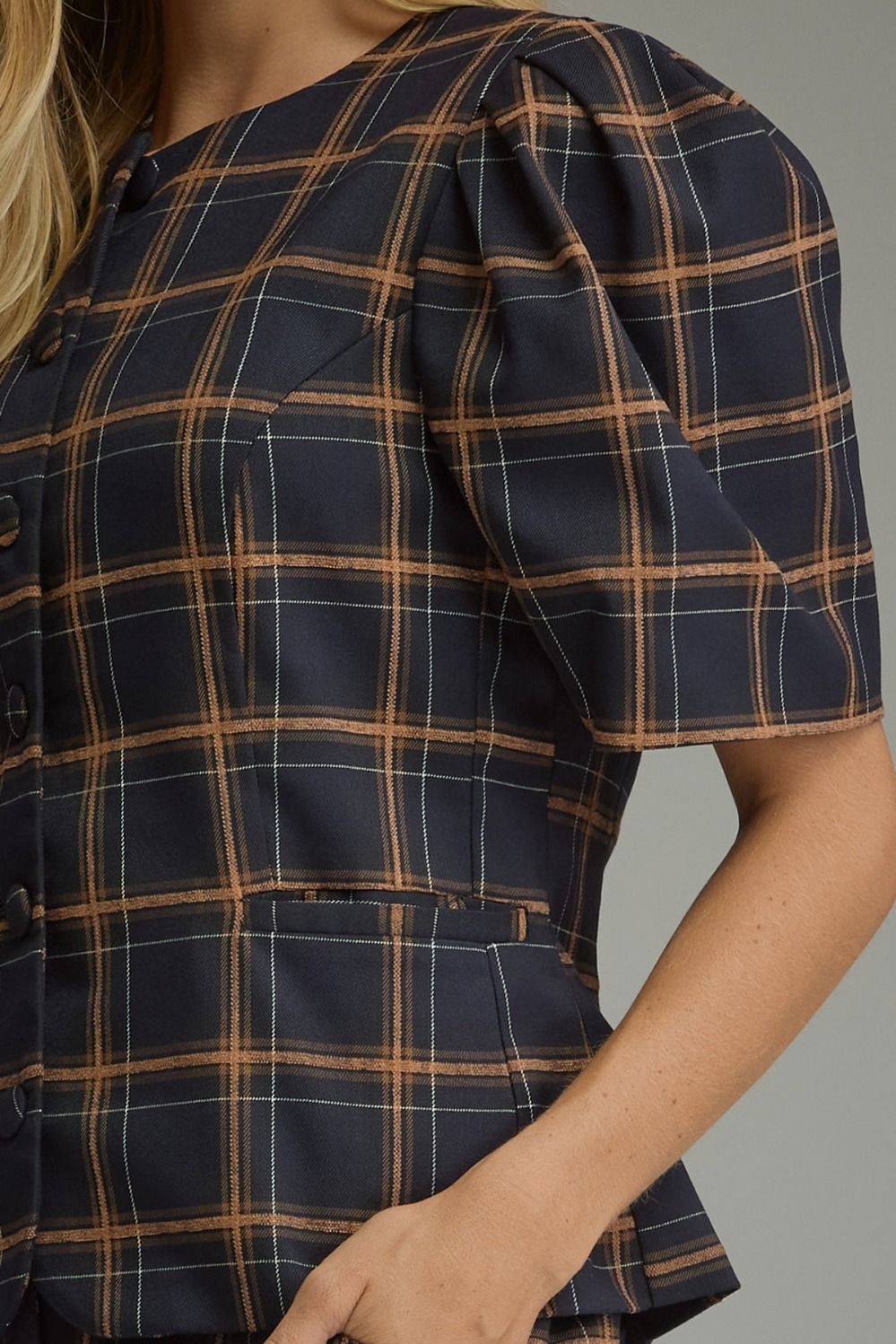 Mad About Plaid Puff Sleeve Top