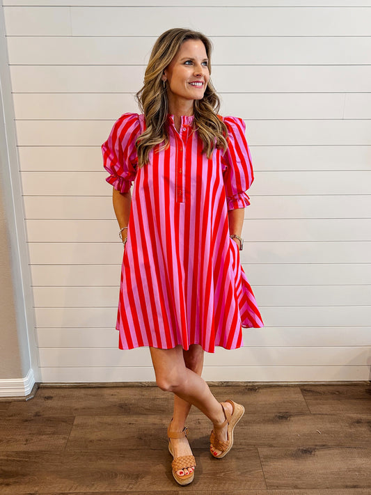 So This is Love Stripe Mini Dress