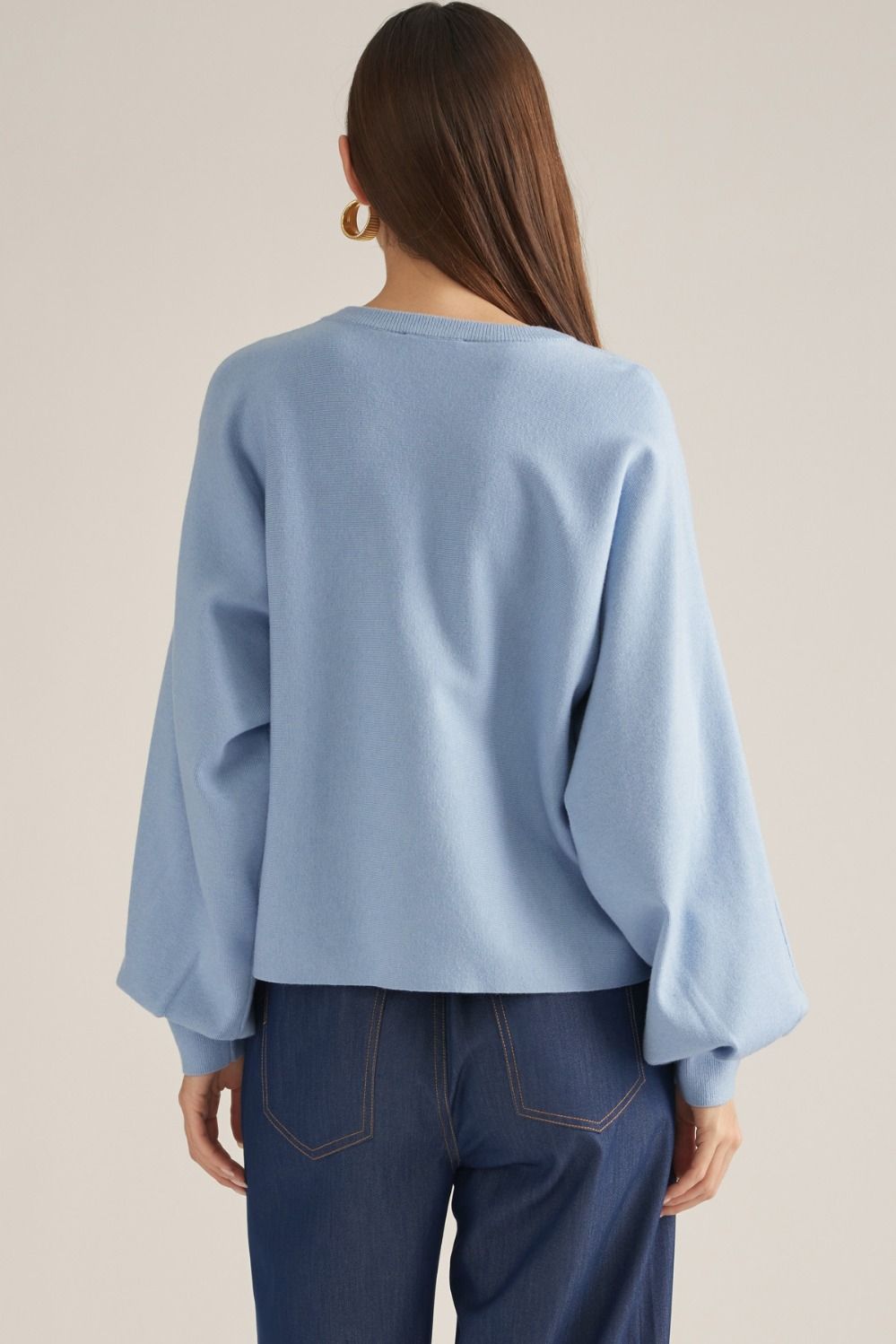 Blue Skies Ahead Puff Sleeve Sweater