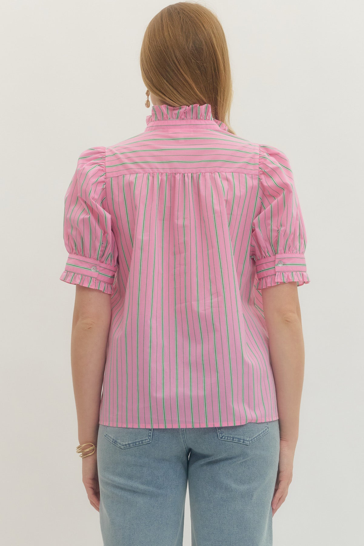 Pink Peony Stripe Top