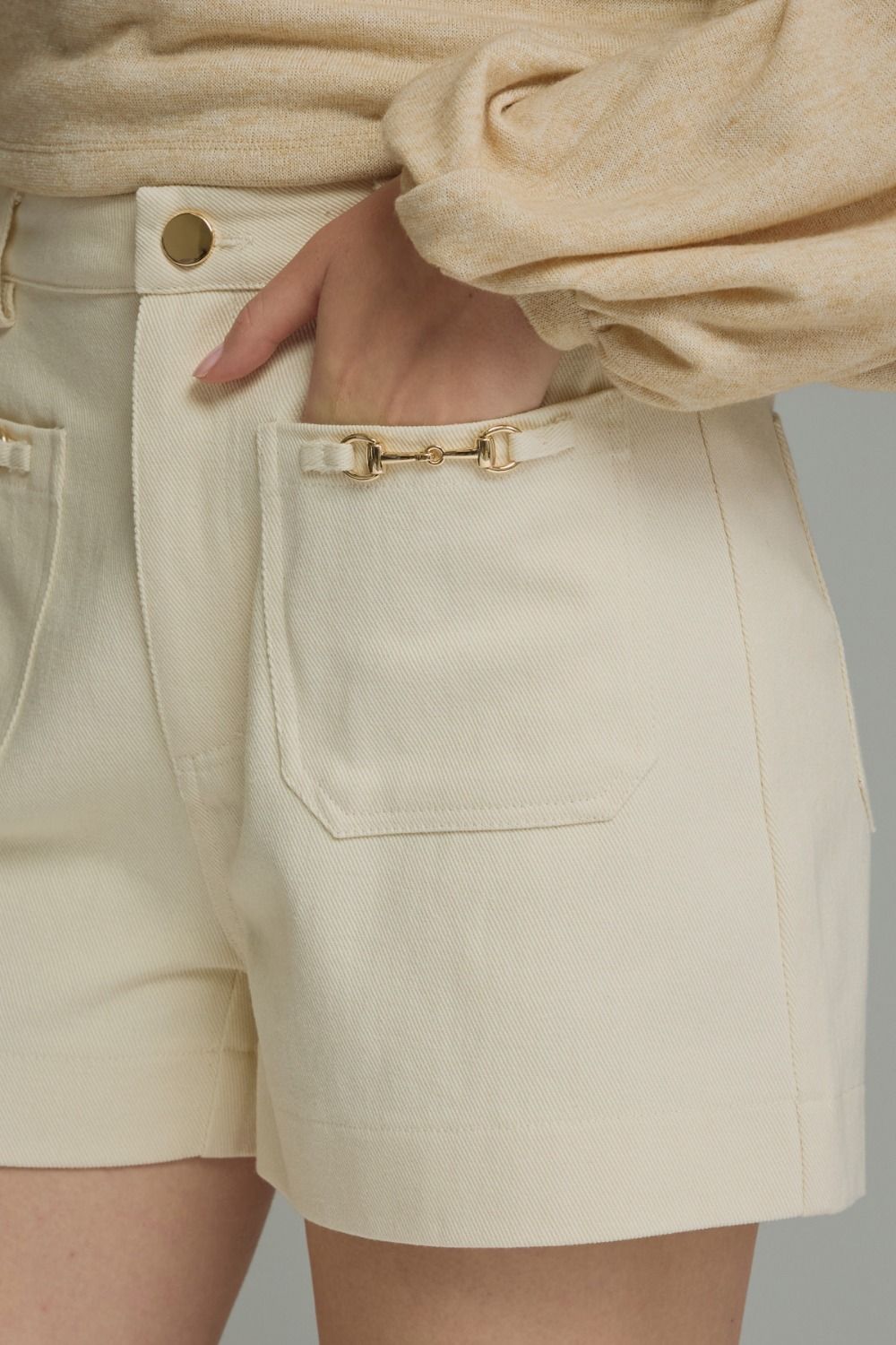 High Society Cream Shorts