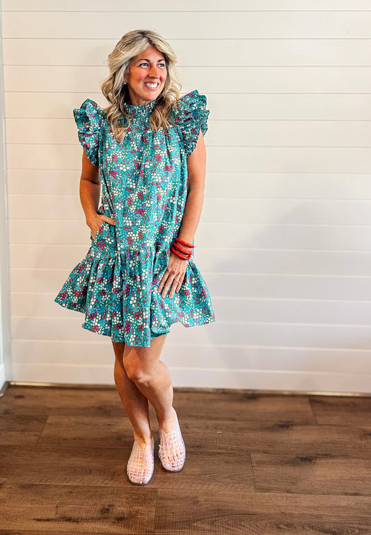 Karela Blossom Smocked Mini Dress