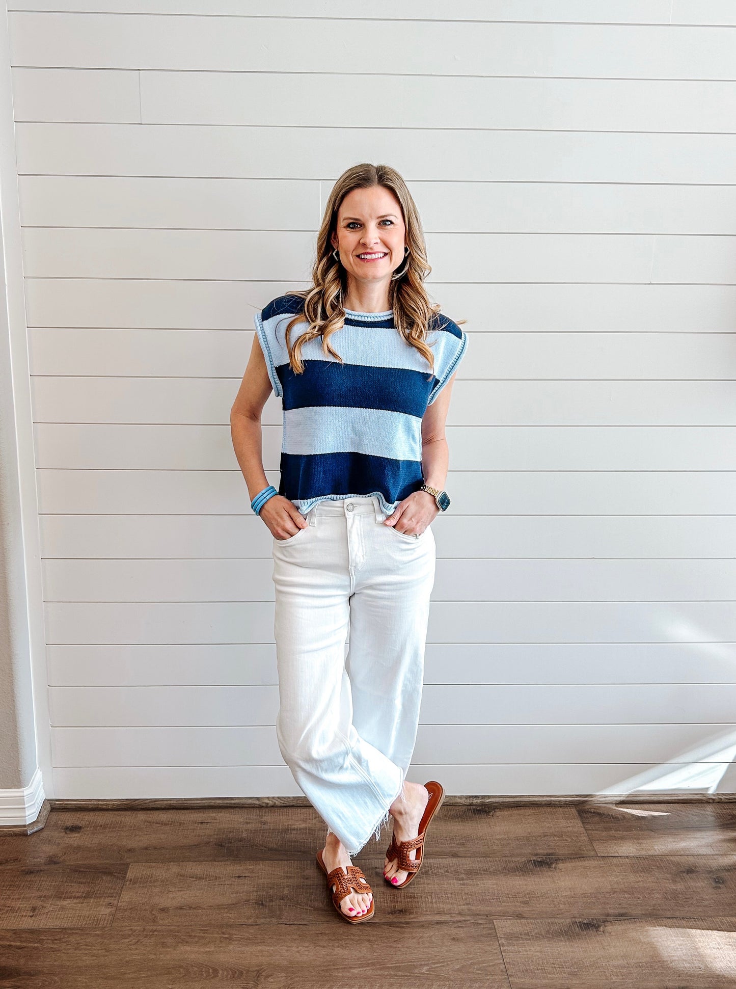 Coastal Cap Sleeve Sweater Top