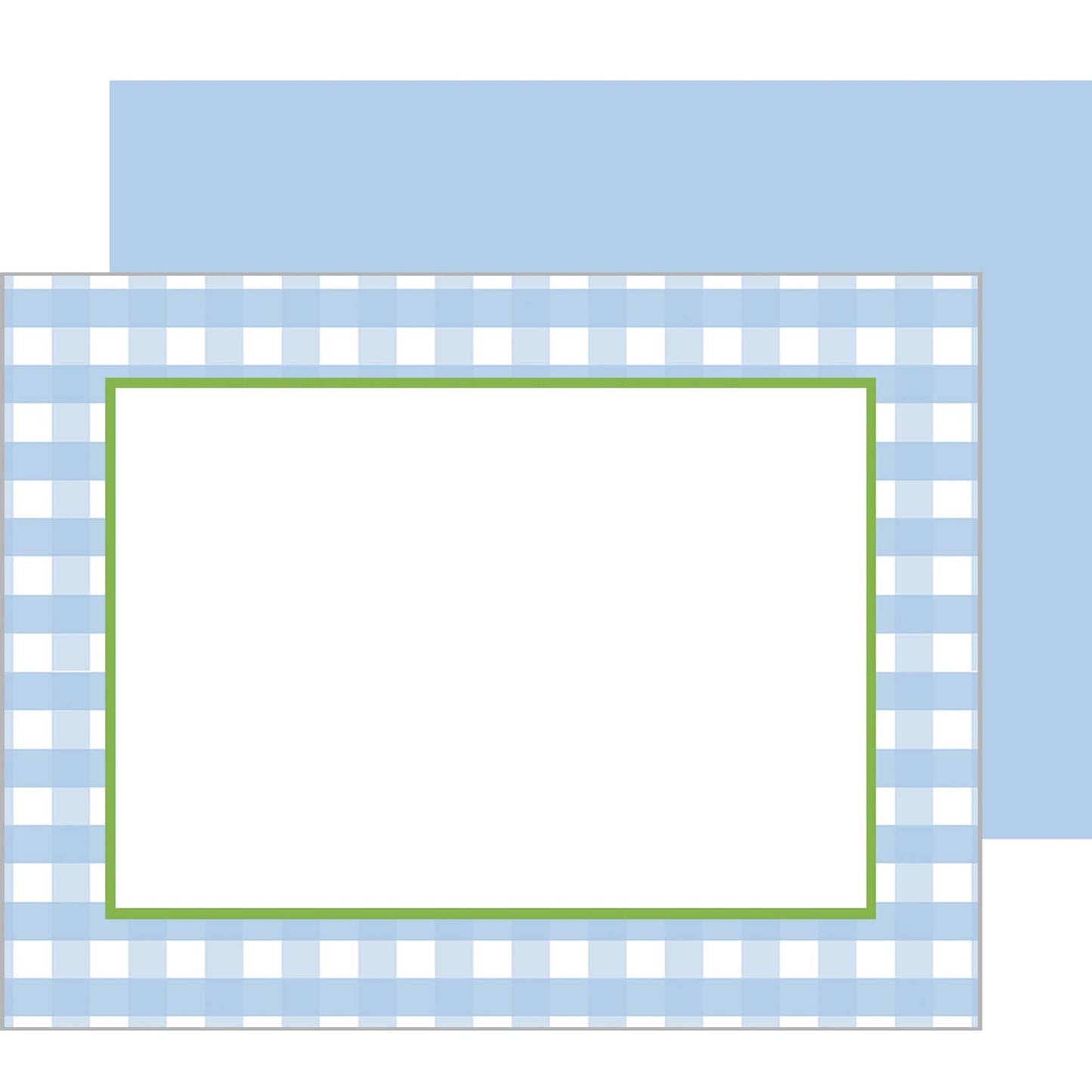 Blue Gingham Check Flat Notecards