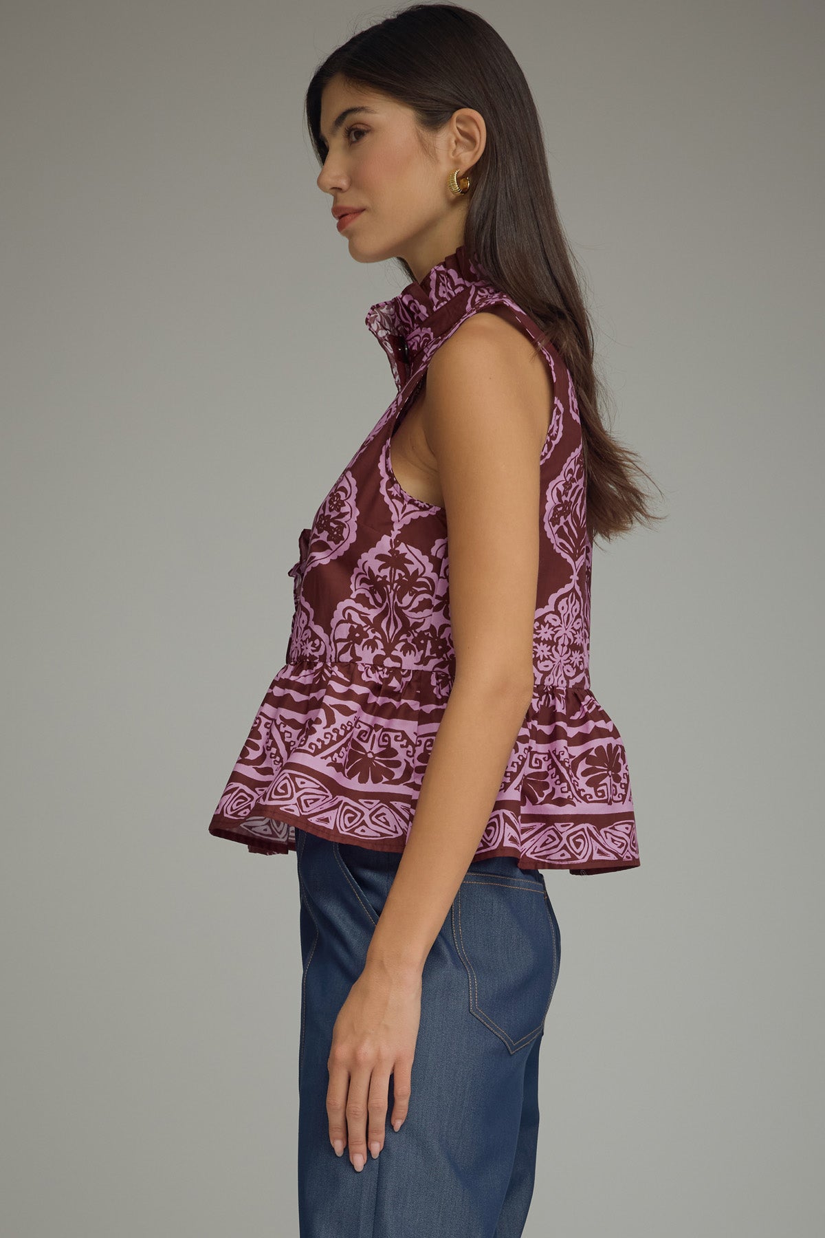 Burgundy Peplum Top
