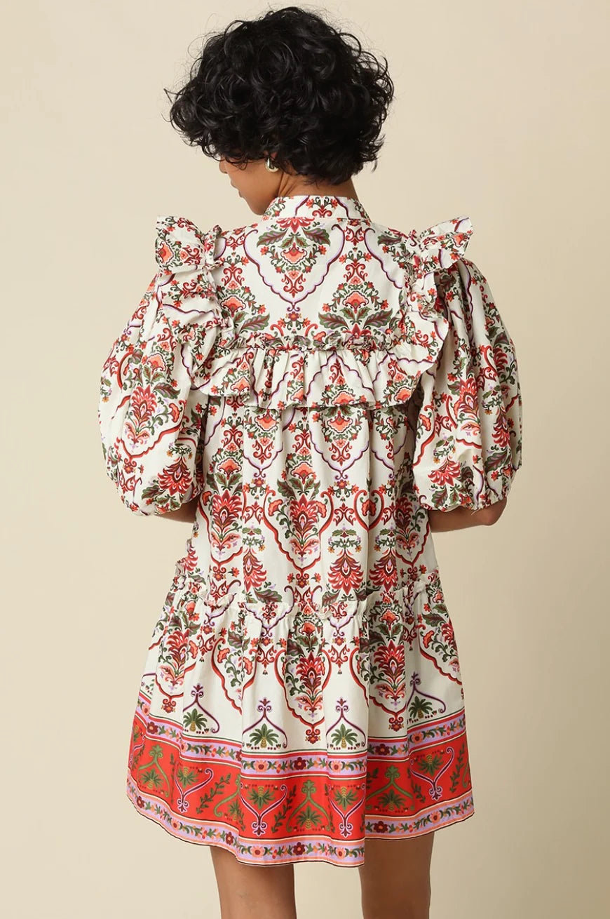 Elyse Ruffle Bodice Floral Mini Dress