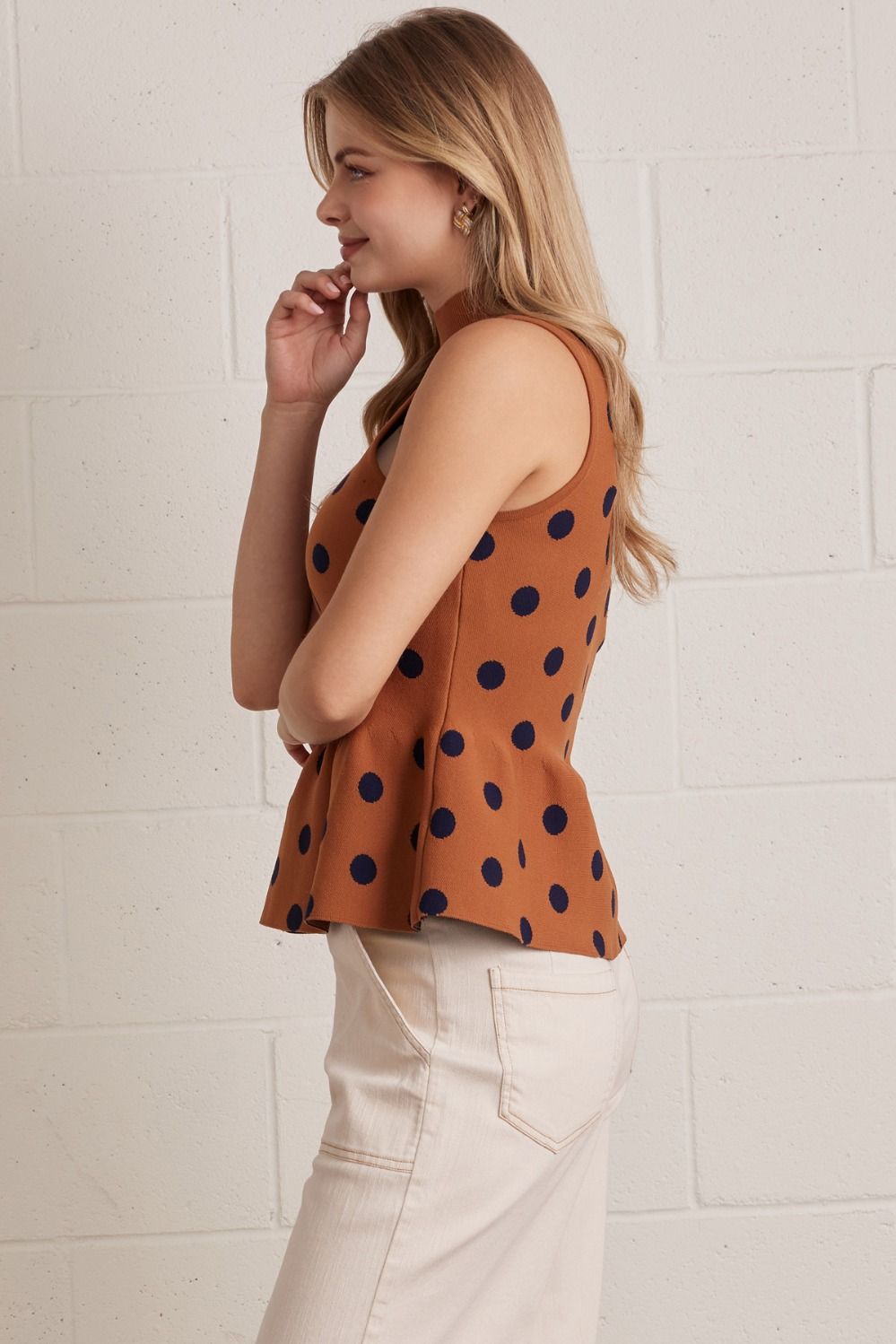 Polka Dot Peplum Top