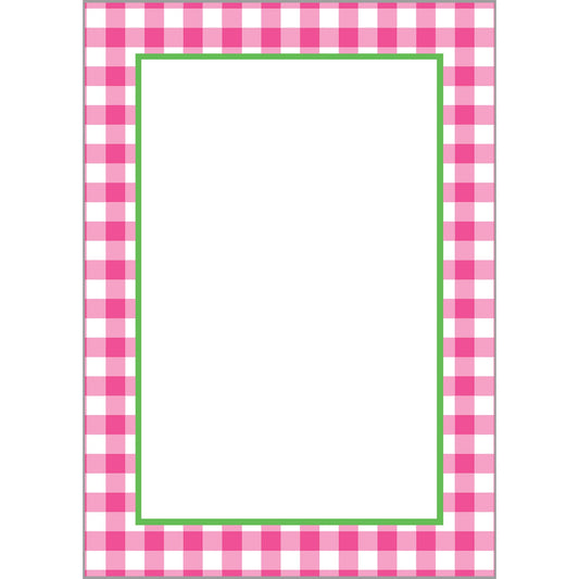Hot Pink Gingham Check Notepad
