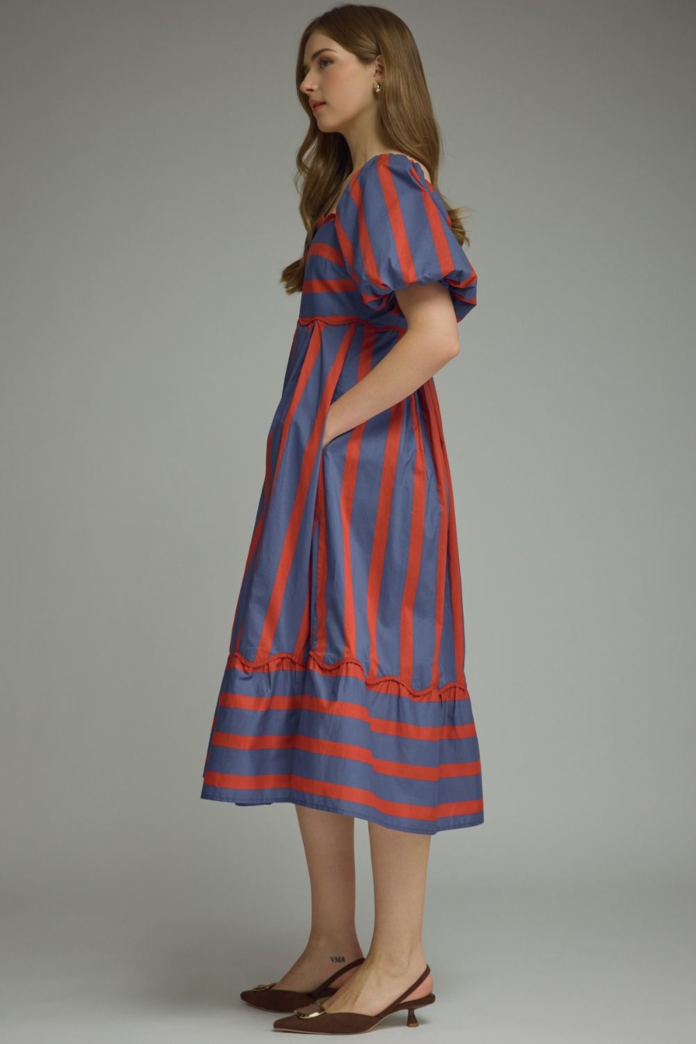 Autumn Stripes Midi Dress