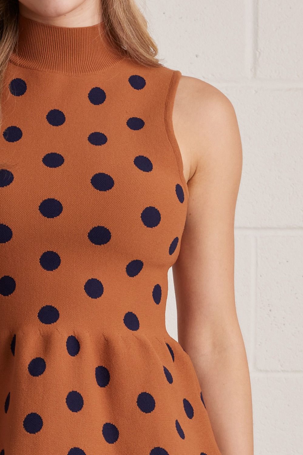 Polka Dot Peplum Top