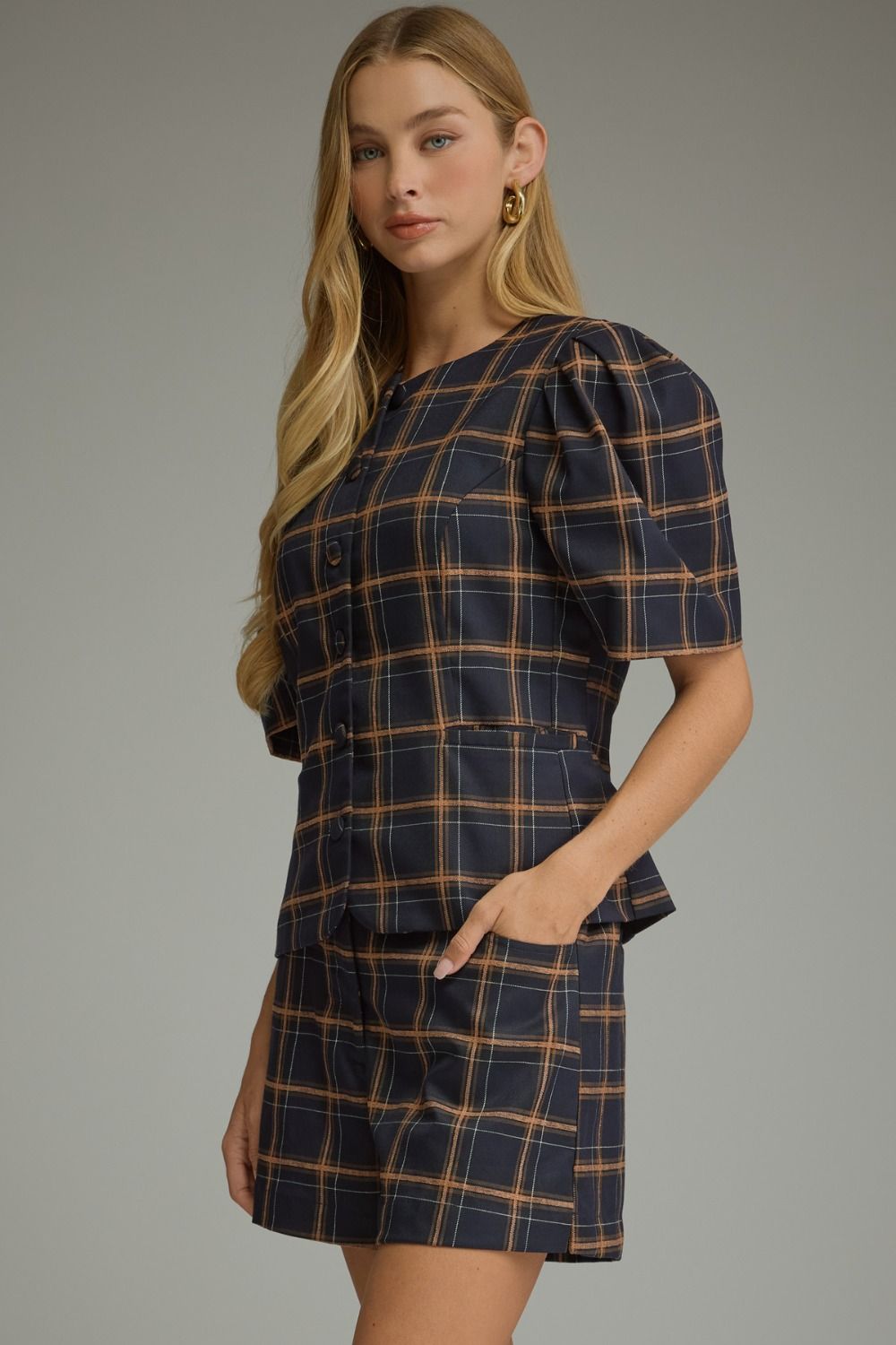 Mad About Plaid Puff Sleeve Top