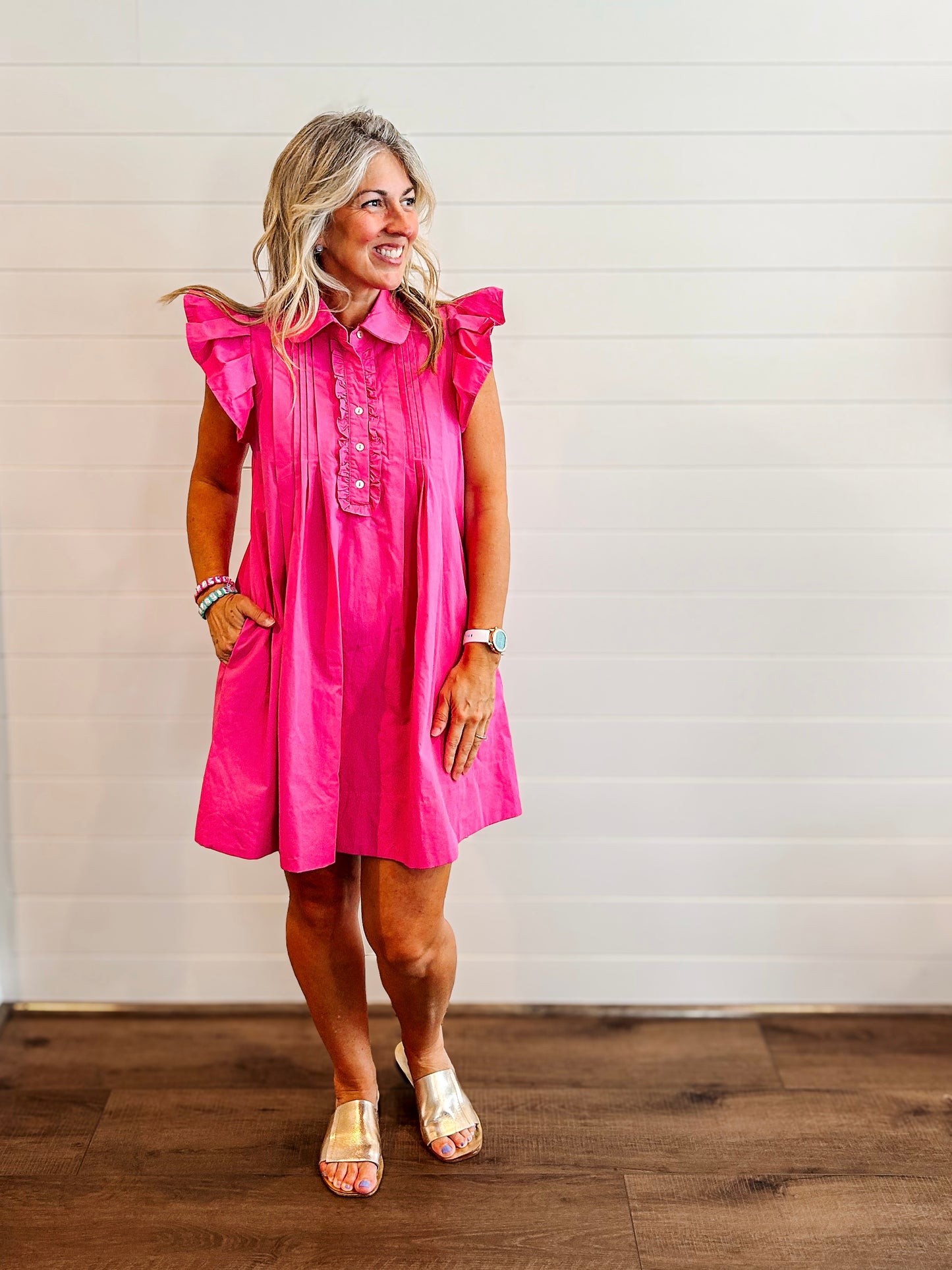 Pink Sweetheart Ruffle Mini Dress