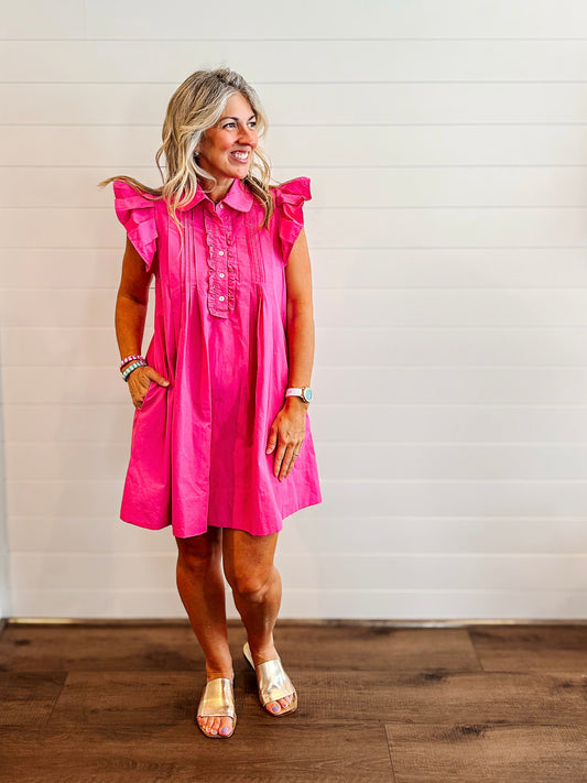 Pink Sweetheart Ruffle Mini Dress