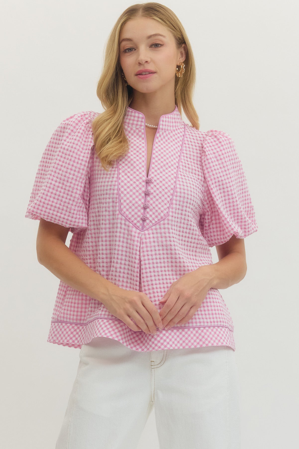 Pretty in Pink Gingham Top
