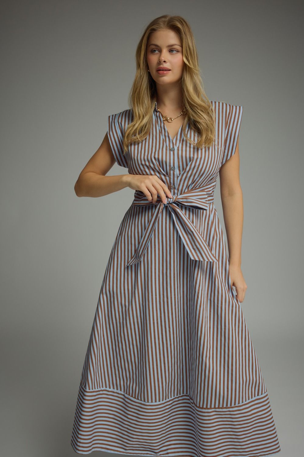 Julia Striped Midi Dress